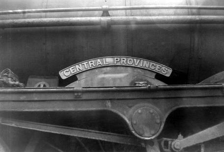 45582 Central Provinces nameplate, taken at Carnforth shed on 14 August 1962