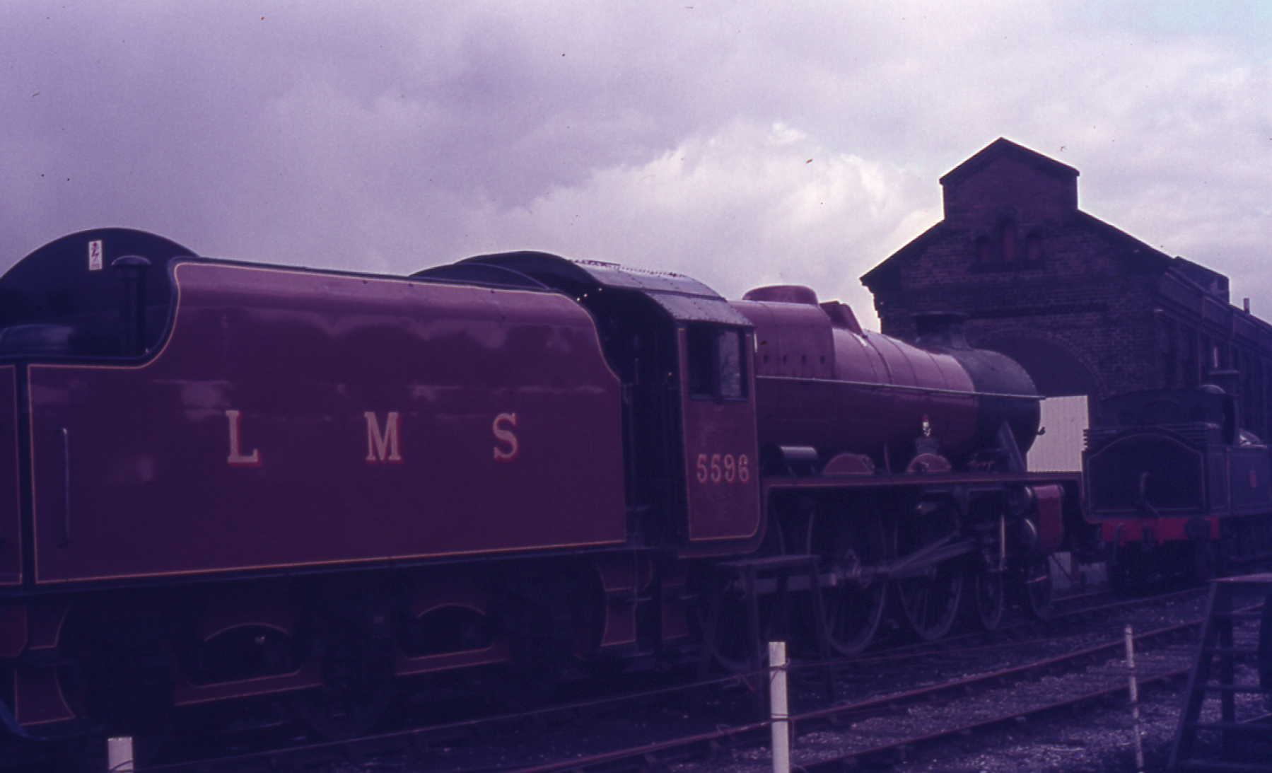 5596 Bahamas Preserved at Dinting in LMS livery in 1980