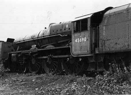 45690 Leander at Barry scrapyard, prior to preservation