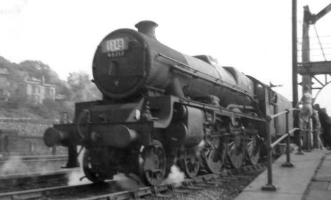 45717 Dauntless restarts North from Lancaster (Castle) station on the afternoon of 28 July 1962