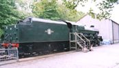 45596 Bahamas outside the new Bahamas Locomotive Society museum at Ingrow West